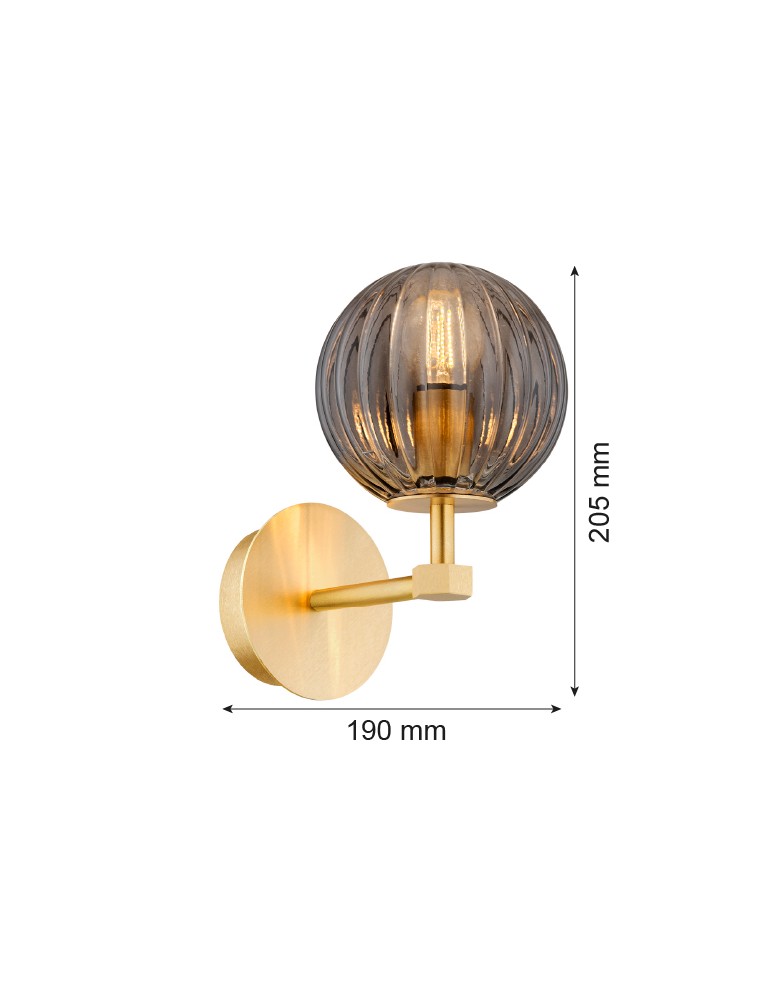 Wall lamps spheres - Argon PALOMA 8508 glass, brass - product kolory-swiatla.pl 7
