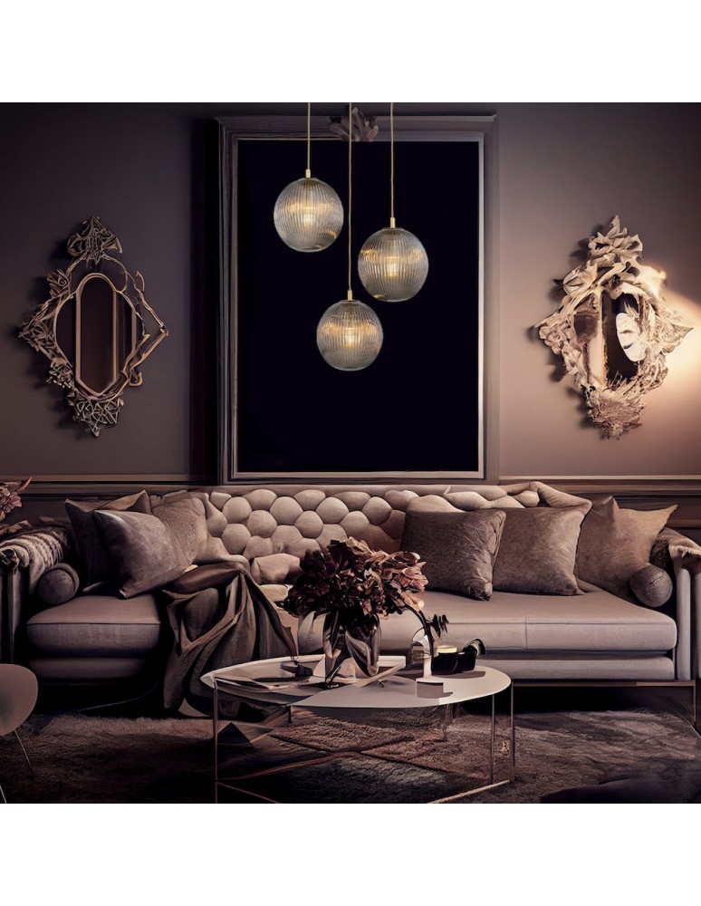 Pendant lamps spheres - Argon PALOMA 6309 glass, brass - product kolory-swiatla.pl 3