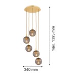 Pendant lamps spheres - Argon PALOMA 2185 glass, brass - product 8