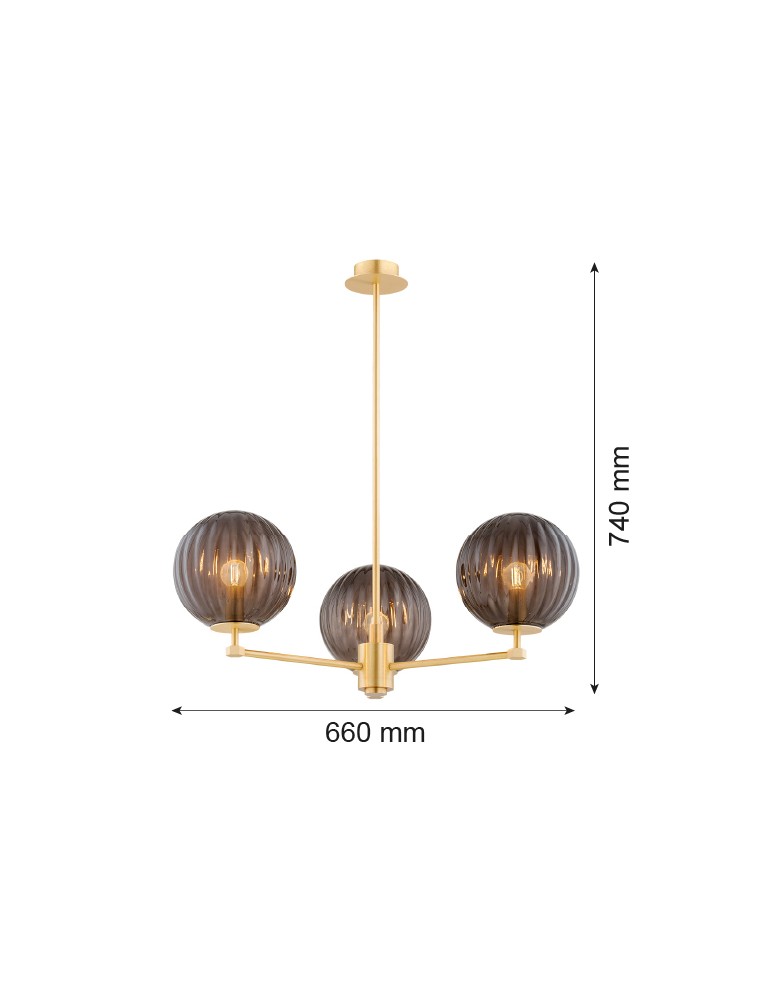 Chandeliers - Argon PALOMA 6310 glass, brass - product kolory-swiatla.pl 8