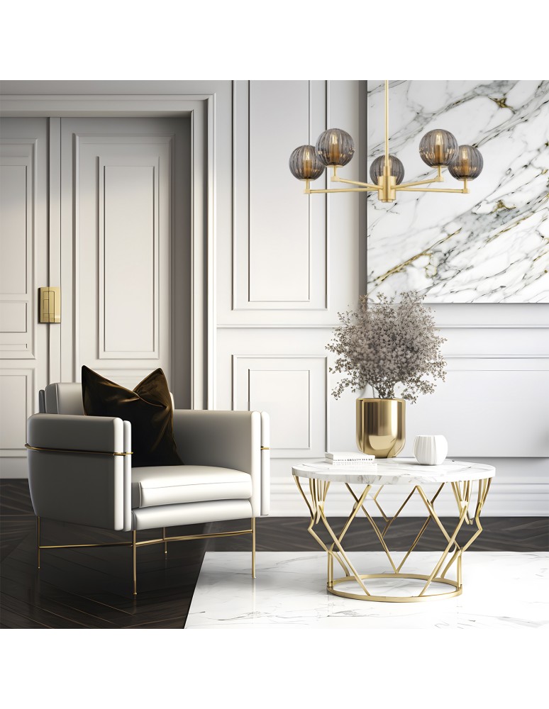 Chandeliers - Argon PALOMA 2186 glass, brass - product kolory-swiatla.pl 3