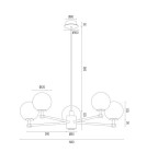 Chandeliers - Argon PALOMA 2186 glass, brass - product 10