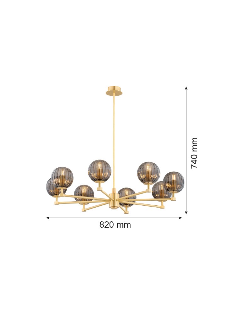 Chandeliers - Argon PALOMA 5069 glass, brass - product kolory-swiatla.pl 8