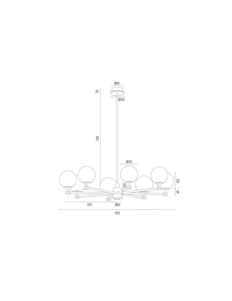 Chandeliers - Argon PALOMA 5069 glass, brass - product kolory-swiatla.pl 9