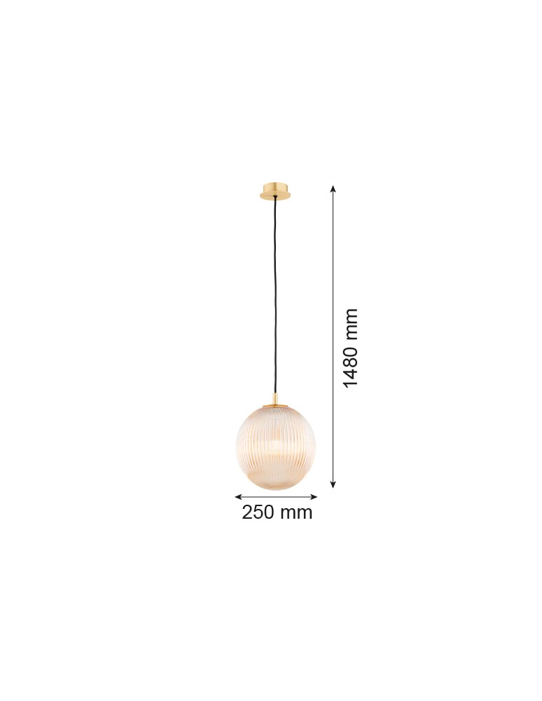 Pendant lamps spheres - Argon PALOMA 8515 glass, brass - product kolory-swiatla.pl 5