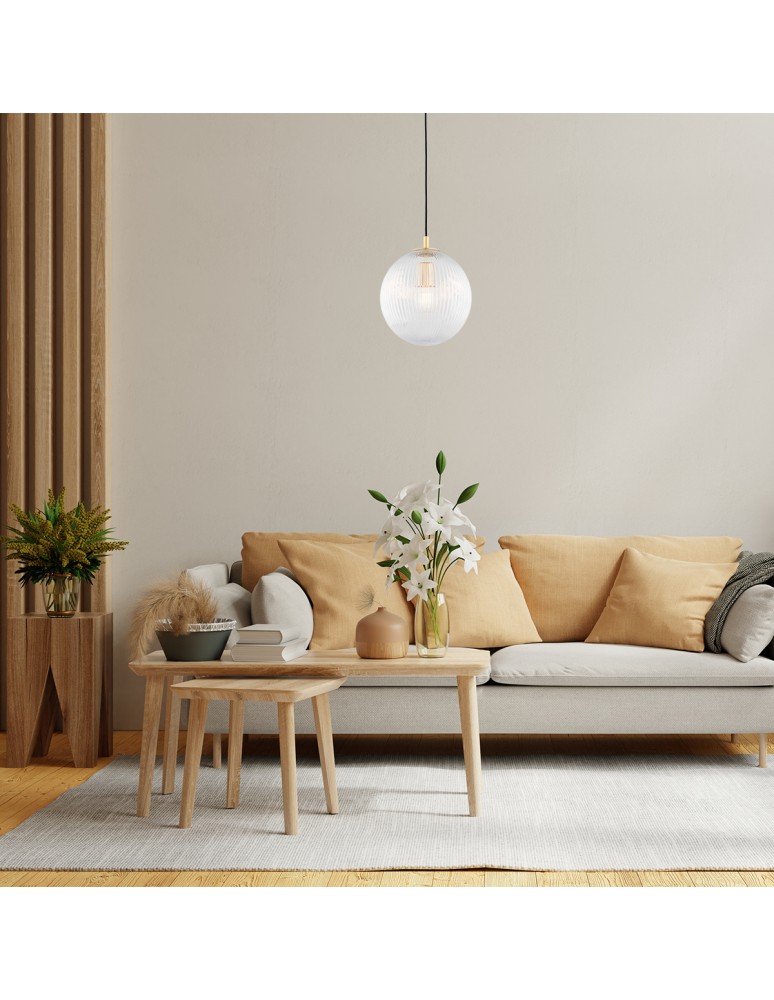 Pendant lamps spheres - Argon PALOMA 8517 glass, brass - product kolory-swiatla.pl 3