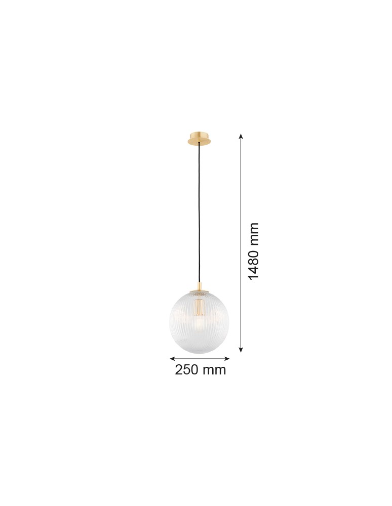 Pendant lamps spheres - Argon PALOMA 8517 glass, brass - product kolory-swiatla.pl 5
