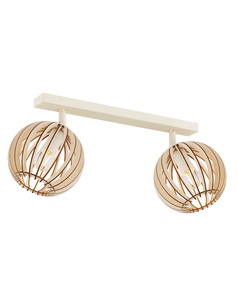 Wooden ceiling lamps - Argon PARULA plafond 2 fl. 2x7W (max) light brown beige 7163 - product kolory-swiatla.pl 1