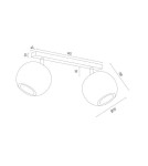 Wooden ceiling lamps - Argon PARULA plafond 2 fl. 2x7W (max) light brown beige 7163 - product 4