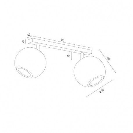 Argon PARULA plafon 2 pł. 2x7W (max) jasny brąz beż 7163
