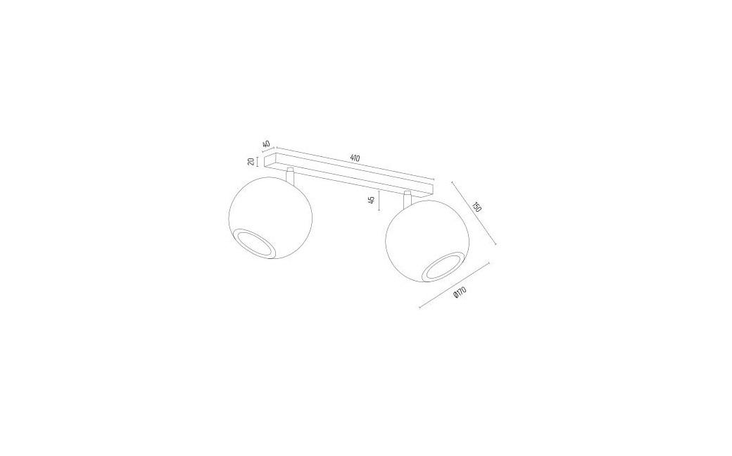 Argon PARULA plafon 2 pł. 2x7W (max) jasny brąz beż 7163
