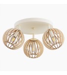 Wooden ceiling lamps - Argon PARULA plafond 3 pl., circle 3x7W (max) light brown beige 6263 - product 2