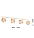 Wooden ceiling lamps - Argon PARULA plafond 4 fl. 4x7W (max) light brown beige 1820 - product 3