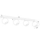 Wooden ceiling lamps - Argon PARULA plafond 4 fl. 4x7W (max) light brown beige 1820 - product 4