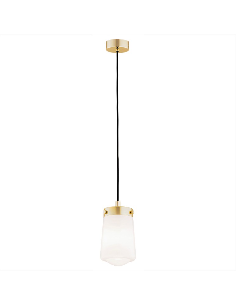 Single pendant lamps - Argon PASADENA 1 fl. pendant lamp 1x15W (max) white gloss brass 8004 - product kolory-swiatla.pl 1