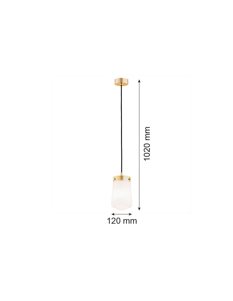 Single pendant lamps - Argon PASADENA 1 fl. pendant lamp 1x15W (max) white gloss brass 8004 - product kolory-swiatla.pl 5