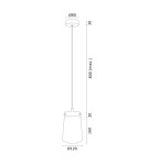 Single pendant lamps - Argon PASADENA 1 fl. pendant lamp 1x15W (max) white gloss brass 8004 - product 6