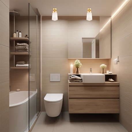 Argon PASADENA plafon 1 pł. 1x15W (max) biały połysk IP44 mosiądz 8005