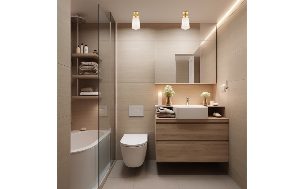 Argon PASADENA plafon 1 pł. 1x15W (max) biały połysk IP44 mosiądz 8005