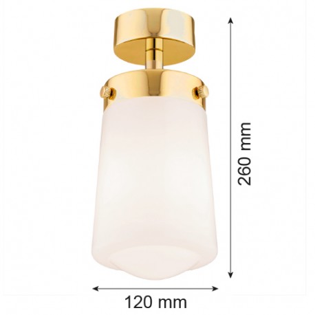 Argon PASADENA plafon 1 pł. 1x15W (max) biały połysk IP44 mosiądz 8005