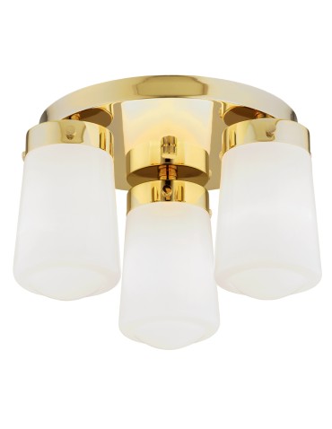 Argon PASADENA plafond 3 fl. 3x15W (max) gloss white IP44 brass 6165