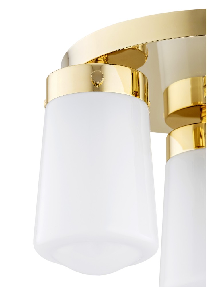 Bathroom ceiling lamps - Argon PASADENA plafond 3 fl. 3x15W (max) gloss white IP44 brass 6165 - product kolory-swiatla.pl 4