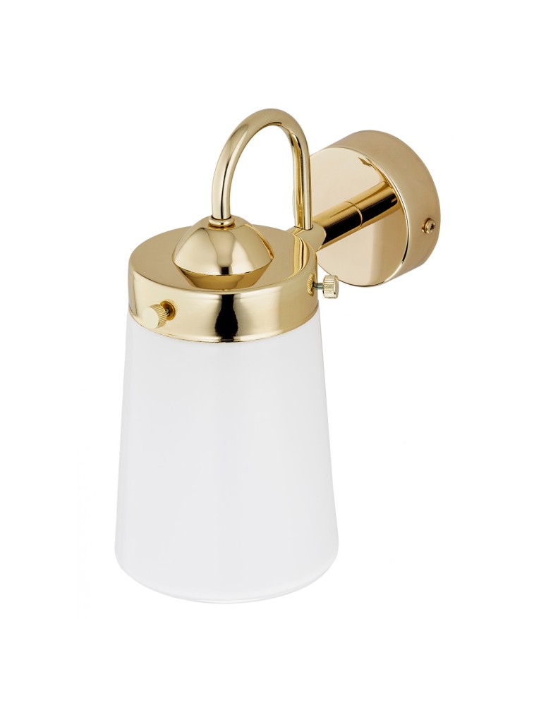 Bathroom wall lamps - Argon PASADENA wall lamp 1 pł. 1x15W (max) white gloss IP44 brass 4717 - product kolory-swiatla.pl 4