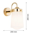 Bathroom wall lamps - Argon PASADENA wall lamp 1 pł. 1x15W (max) white gloss IP44 brass 4717 - product 5