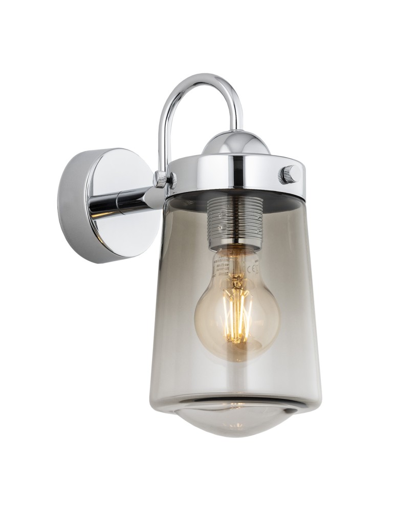 Bathroom wall lamps - Argon PASADENA wall lamp 1 pł. 1x15W (max) smoky IP44 chrome 4718 - product kolory-swiatla.pl 1