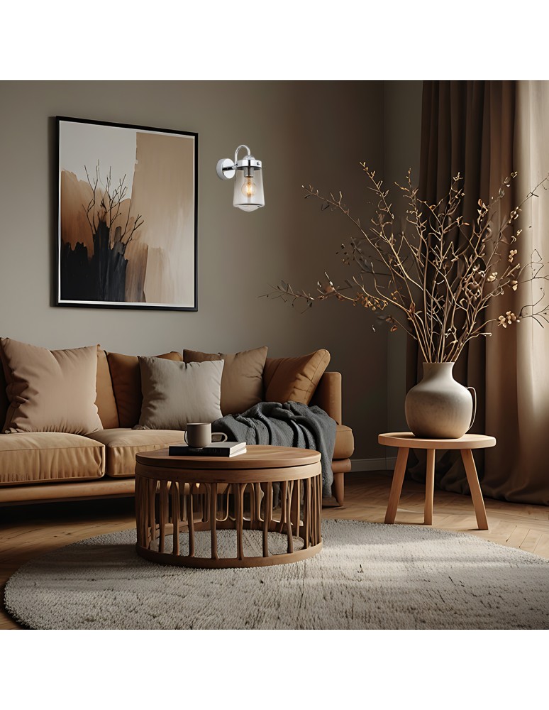 Bathroom wall lamps - Argon PASADENA wall lamp 1 pł. 1x15W (max) smoky IP44 chrome 4718 - product kolory-swiatla.pl 2