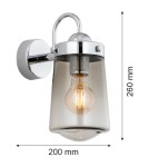 Bathroom wall lamps - Argon PASADENA wall lamp 1 pł. 1x15W (max) smoky IP44 chrome 4718 - product 5