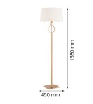 Floor lamps with lampshade - Argon PERSEO l. floor lamp 1 pł. 1x15W (max) cream gold 8374 - product 3
