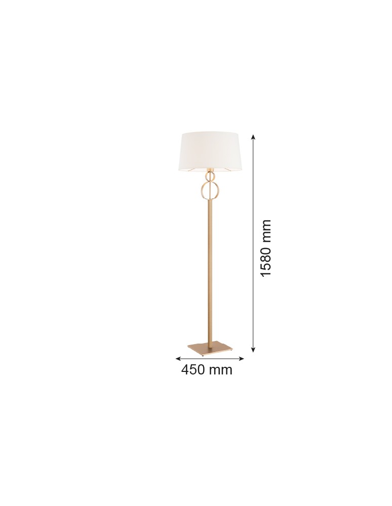 Floor lamps with lampshade - Argon PERSEO l. floor lamp 1 pł. 1x15W (max) cream gold 8374 - product kolory-swiatla.pl 3