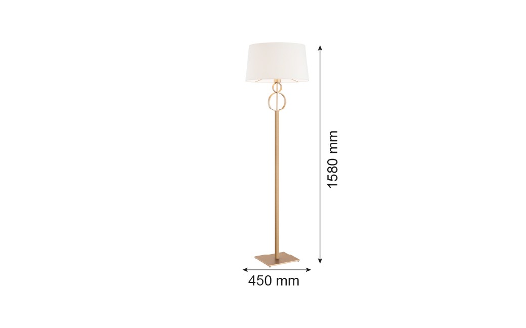 Argon PERSEO l. podłogowa 1 pł. 1x15W (max) śmietankowy złoty 8374