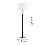 Floor lamps with lampshade - Argon PERSEO l. floor lamp 1 pł. 1x15W (max) cream black 8309 - product 4