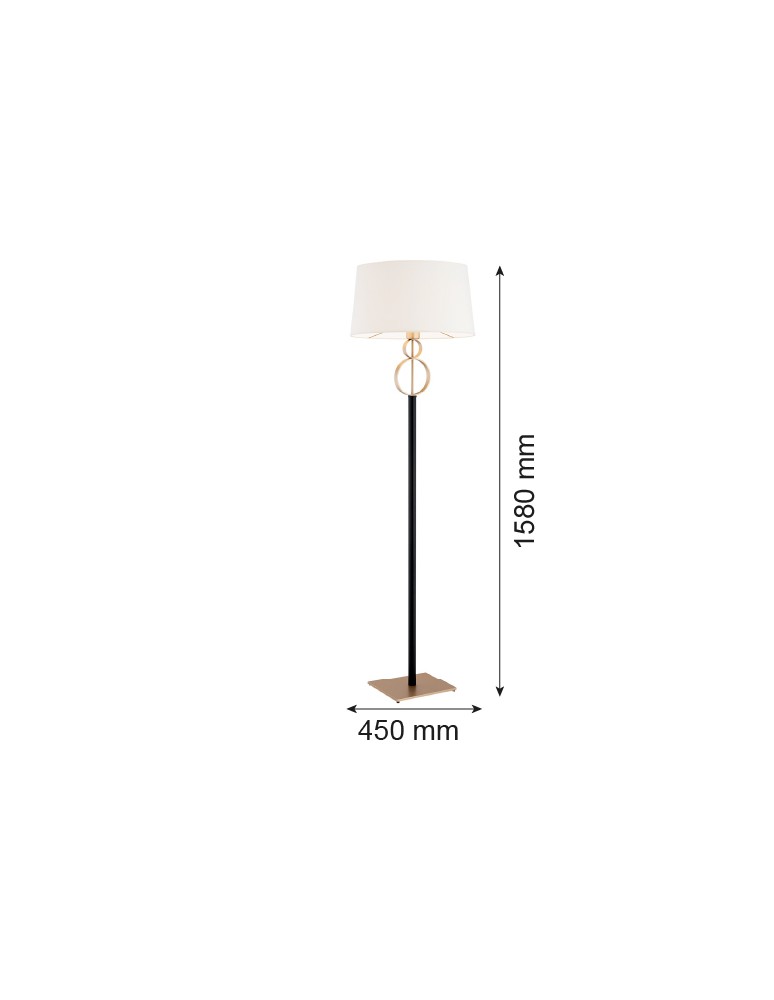 Floor lamps with lampshade - Argon PERSEO l. floor lamp 1 pł. 1x15W (max) cream black 8309 - product kolory-swiatla.pl 4