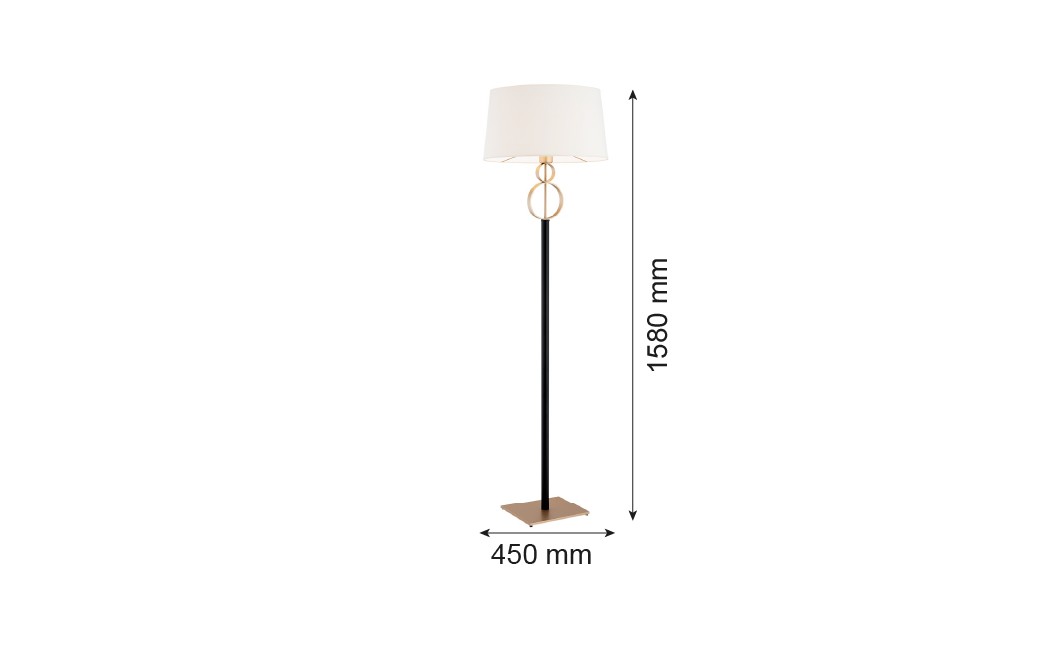 Argon PERSEO l. podłogowa 1 pł. 1x15W (max) śmietankowy czarny 8309