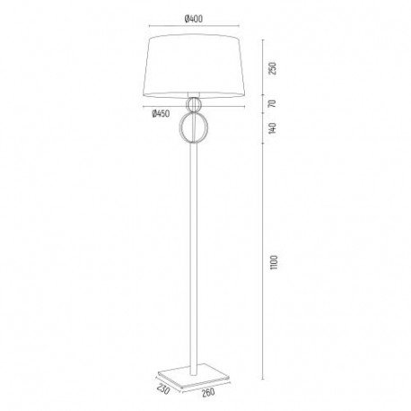 Argon PERSEO l. podłogowa 1 pł. 1x15W (max) śmietankowy czarny 8309