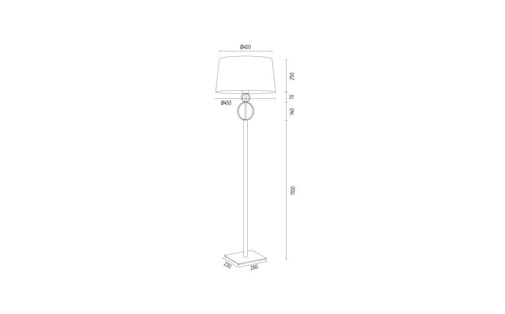 Argon PERSEO l. podłogowa 1 pł. 1x15W (max) śmietankowy czarny 8309