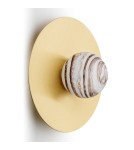 Designer wall lamps - Argon PIAVA 8449 wall lamp / plafond 1 pł. shade white and brown (marble), elements brass glass, brass - product 3