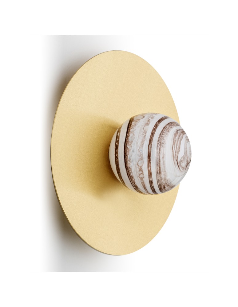 Designer wall lamps - Argon PIAVA 8449 wall lamp / plafond 1 pł. shade white and brown (marble), elements brass glass, brass - product kolory-swiatla.pl 3