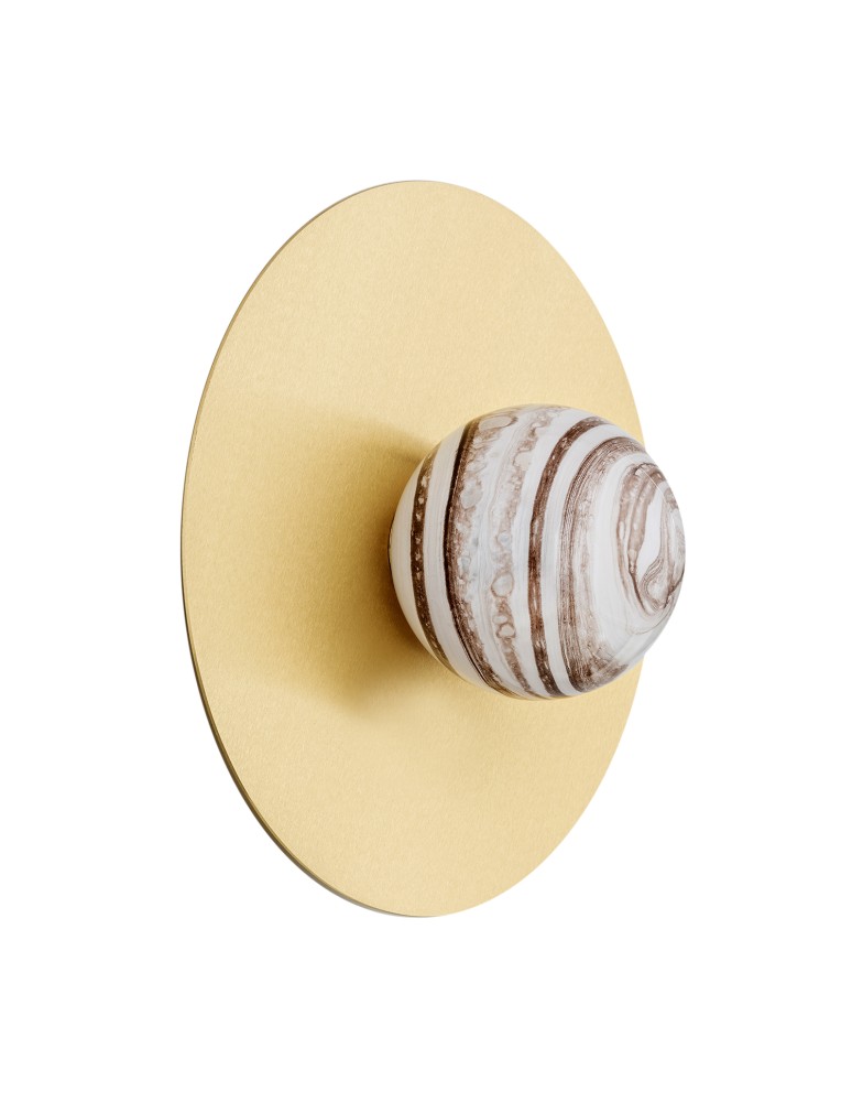 Designer wall lamps - Argon PIAVA 8449 wall lamp / plafond 1 pł. shade white and brown (marble), elements brass glass, brass - product kolory-swiatla.pl 4