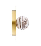 Designer wall lamps - Argon PIAVA 8449 wall lamp / plafond 1 pł. shade white and brown (marble), elements brass glass, brass - product 5