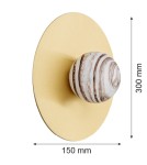 Designer wall lamps - Argon PIAVA 8449 wall lamp / plafond 1 pł. shade white and brown (marble), elements brass glass, brass - product 7