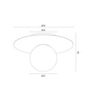 Designer wall lamps - Argon PIAVA 8449 wall lamp / plafond 1 pł. shade white and brown (marble), elements brass glass, brass - product 8