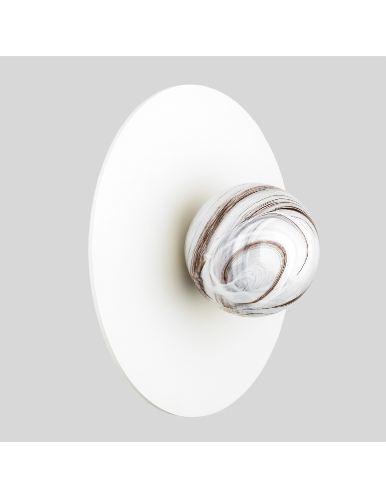 Designer wall lamps - Argon PIAVA 8445 wall lamp / plafond 1 pł., shade white-brown (marble), elements cream white glass, lacquered steel - product kolory-swiatla.pl 4