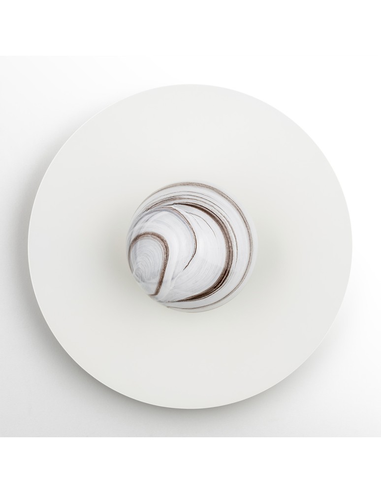 Designer wall lamps - Argon PIAVA 8445 wall lamp / plafond 1 pł., shade white-brown (marble), elements cream white glass, lacquered steel - product kolory-swiatla.pl 5