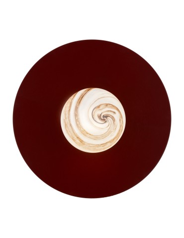 Argon PIAVA 8446 wall lamp / plafond 1 pł., shade white and brown (marble), elements chocolate brown glass, lacquered steel