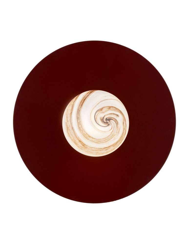 Designer wall lamps - Argon PIAVA 8446 wall lamp / plafond 1 pł., shade white and brown (marble), elements chocolate brown glass, lacquered steel - product kolory-swiatla.pl 1