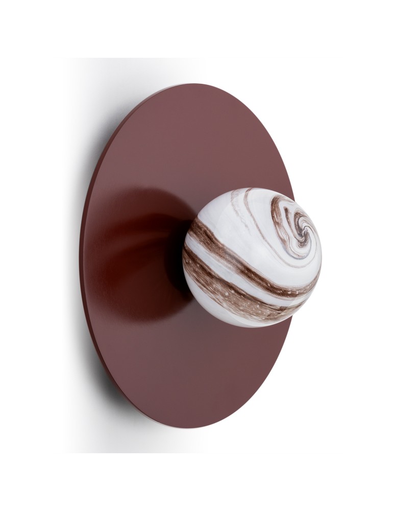 Designer wall lamps - Argon PIAVA 8446 wall lamp / plafond 1 pł., shade white and brown (marble), elements chocolate brown glass, lacquered steel - product kolory-swiatla.pl 4